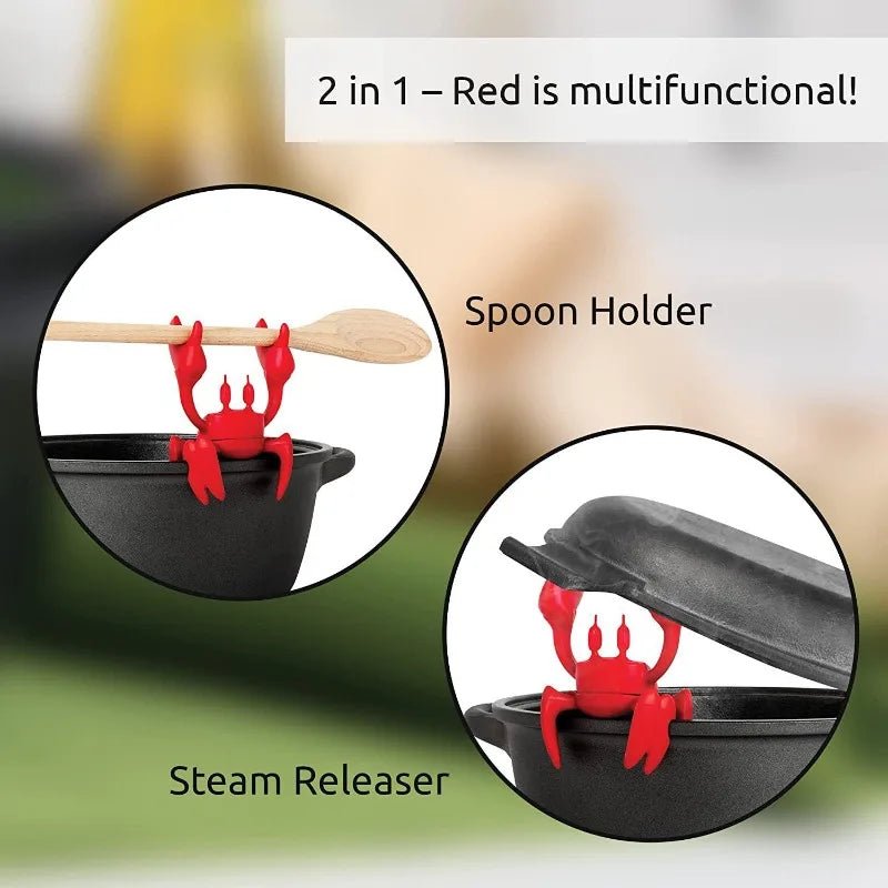 Red the Crab - Silicone Spoon Holder for Pots, Stoves & Barbecues - Kitchenware - Scribble Snacks