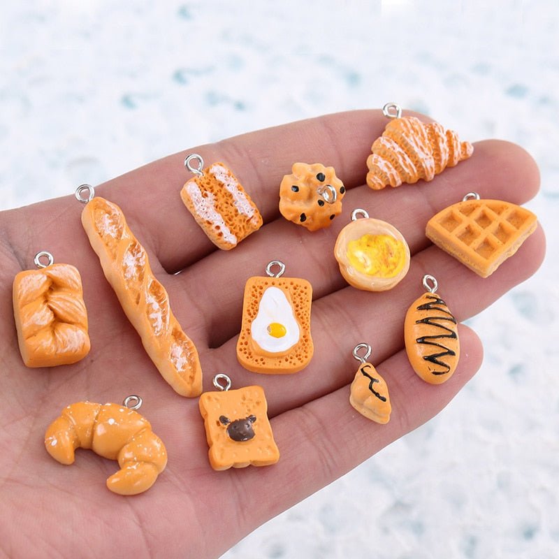 Resin Food Charms 10pcs Set - Keychains - Scribble Snacks
