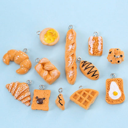 Resin Food Charms 10pcs Set - Keychains - Scribble Snacks