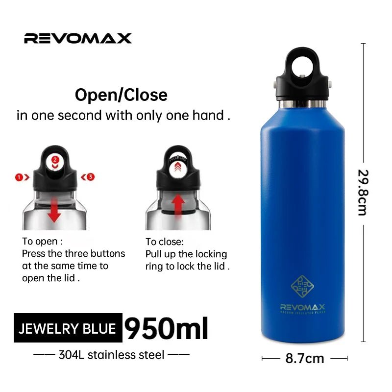 Revomax Insulated Stainless Steel Thermos - Water Bottles - Scribble Snacks