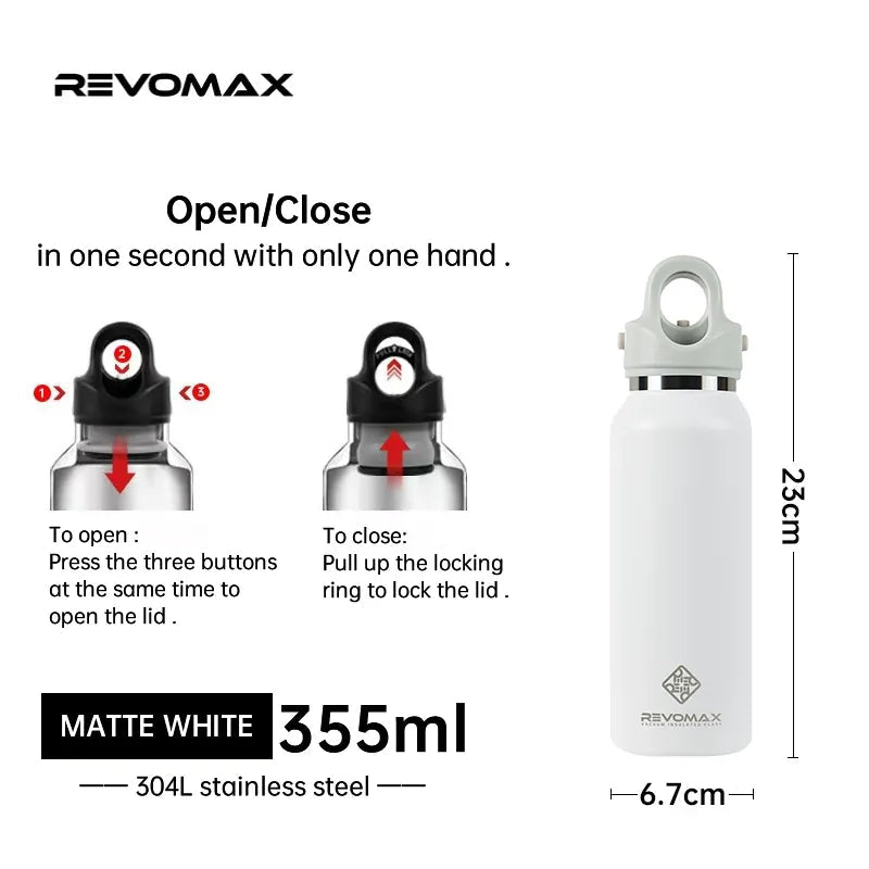 Revomax Insulated Stainless Steel Thermos - Water Bottles - Scribble Snacks