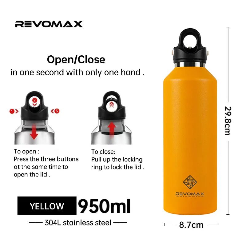 Revomax Insulated Stainless Steel Thermos - Water Bottles - Scribble Snacks