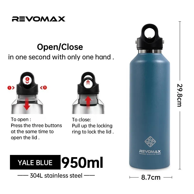 Revomax Insulated Stainless Steel Thermos - Water Bottles - Scribble Snacks