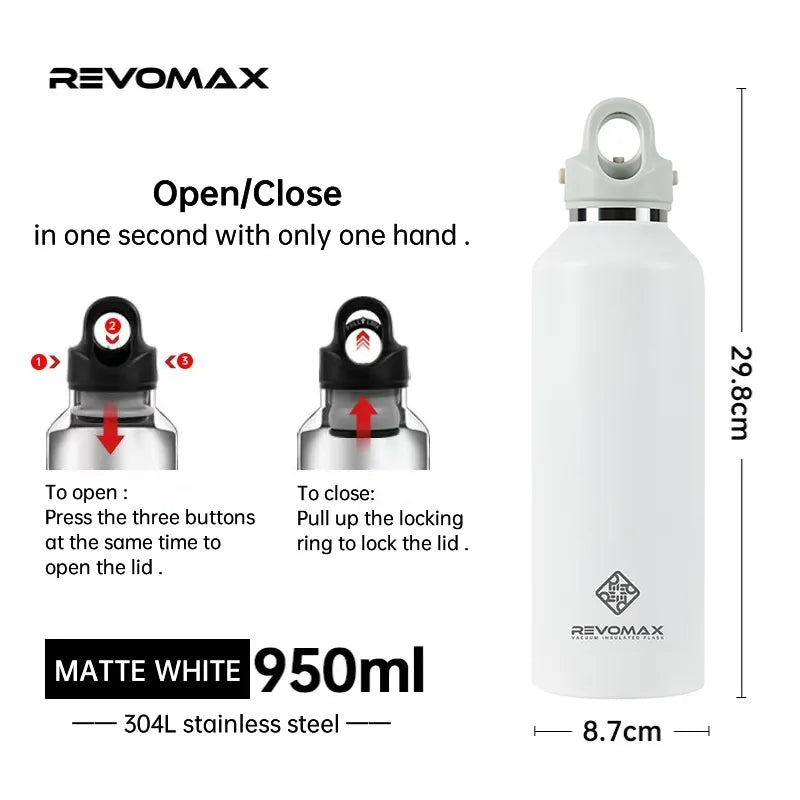 Revomax Insulated Stainless Steel Thermos - Water Bottles - Scribble Snacks