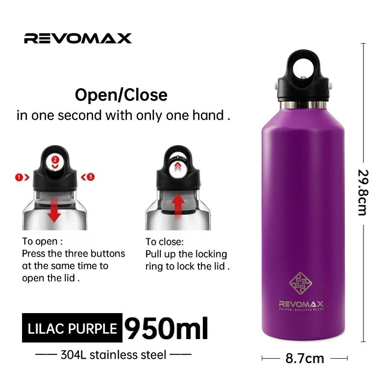 Revomax Insulated Stainless Steel Thermos - Water Bottles - Scribble Snacks