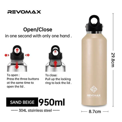 Revomax Insulated Stainless Steel Thermos - Water Bottles - Scribble Snacks