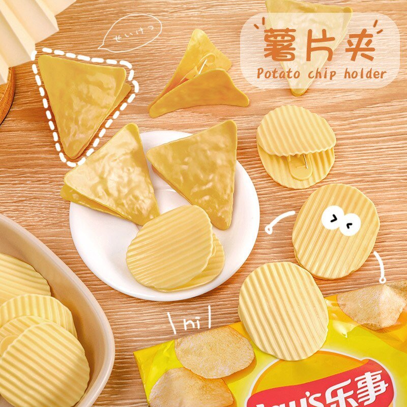 Sassy Spud Snappers - Cute Potato Chip Clips - 5 Piece Office Style for Stationery and Photo Decorations - Clips & Fasteners - Scribble Snacks