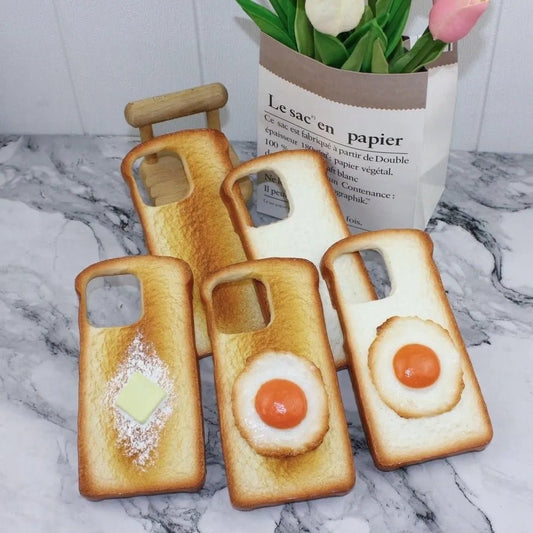 Silicone Toast and Fried Egg iPhone 15/14/13/12 Case - iPhone Cases - Scribble Snacks