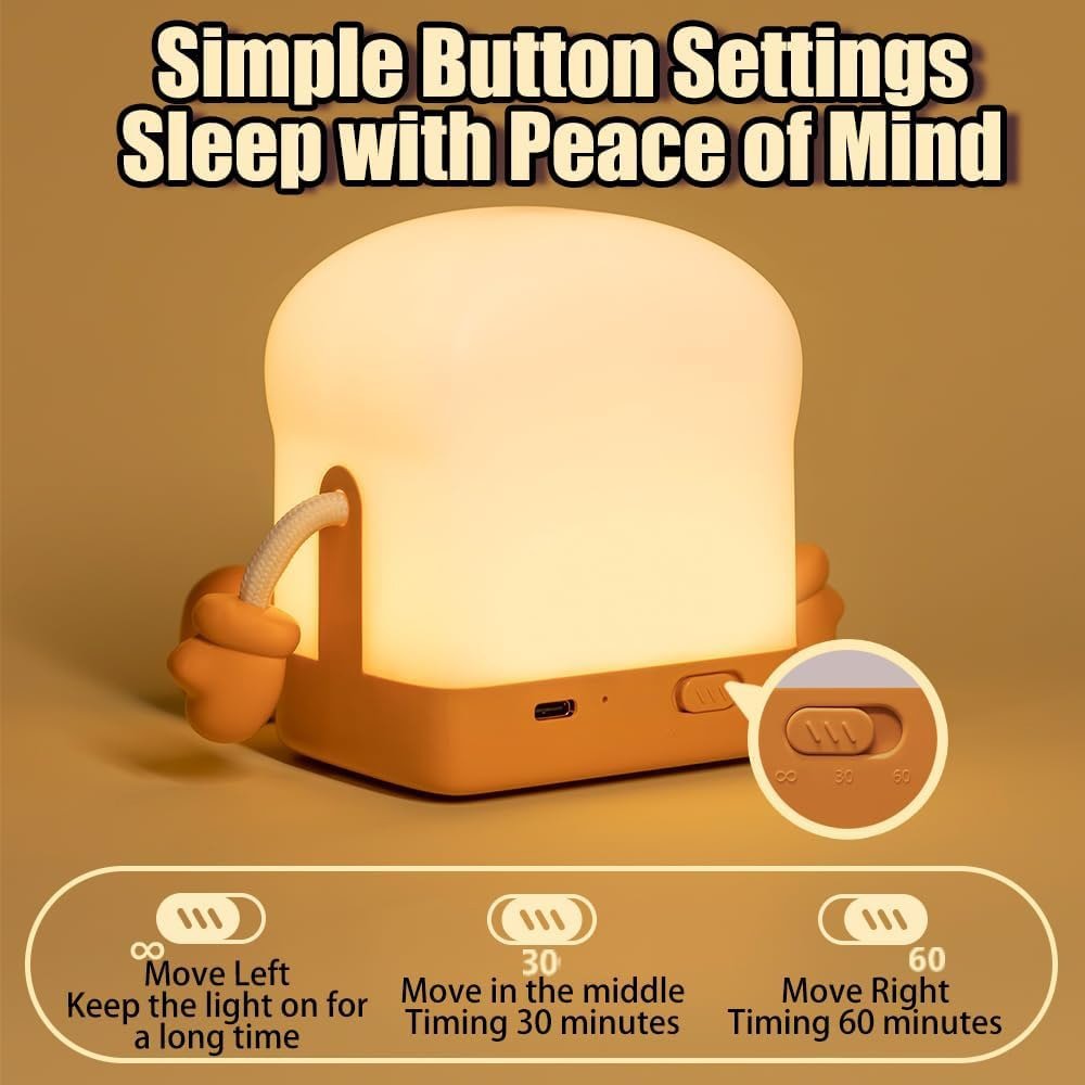 Silicone Toast Night Light and Phone Stand - Lamp / Lighting - Scribble Snacks