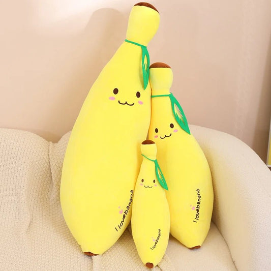 Smiley Banana Plush Cushion - Soft Plush Toys - Scribble Snacks
