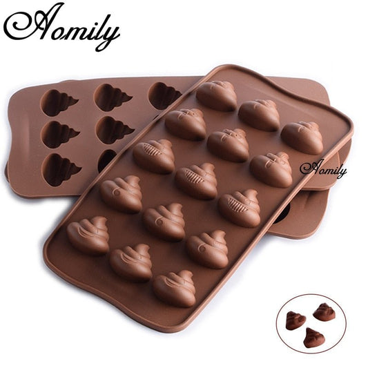 Smiley Poop Silicone Mold for Chocolates and Candies - Ice Cube Trays - Scribble Snacks