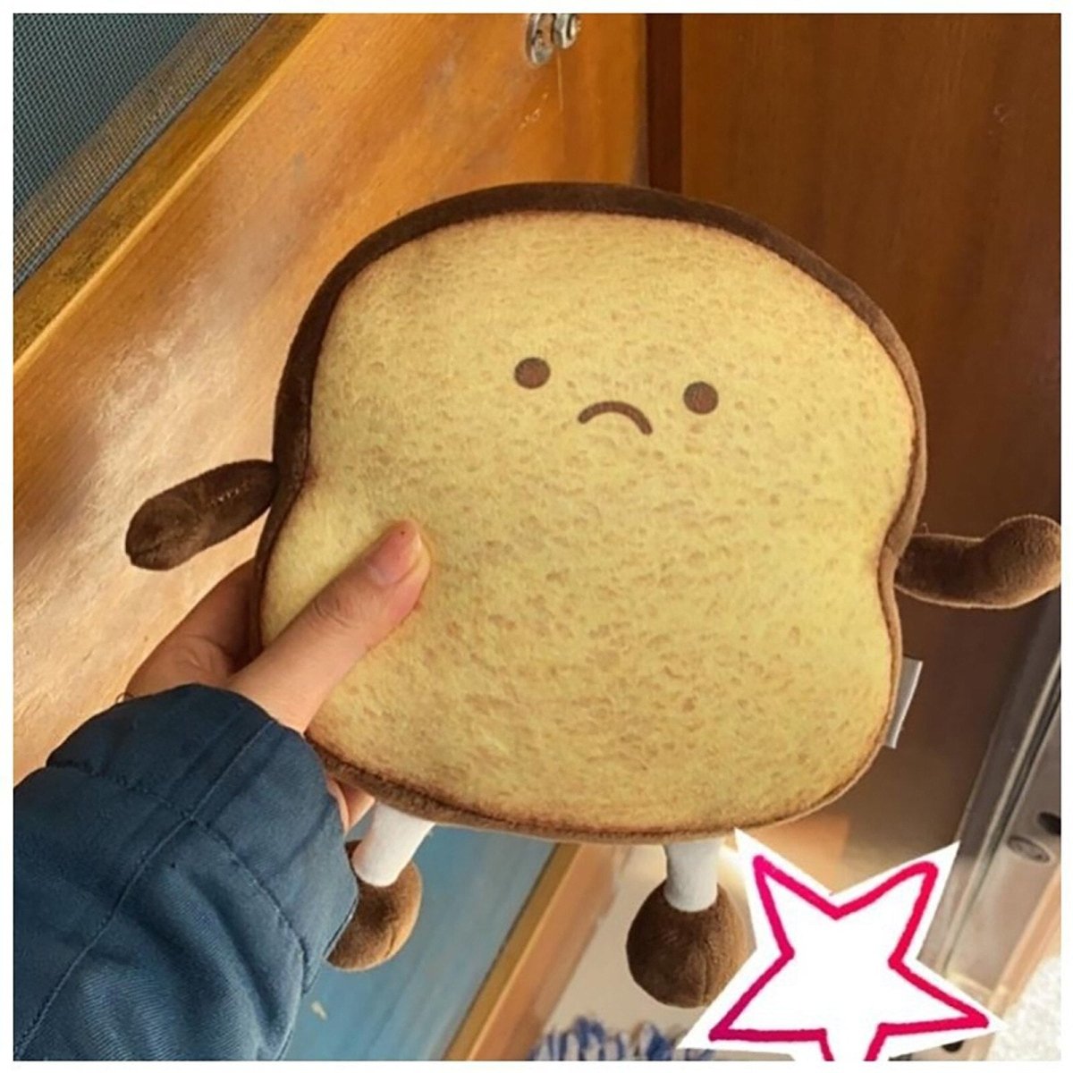 Smiling Toast Slice Plush Pillow, Soft and Comfortable - Soft Plush Toys - Scribble Snacks