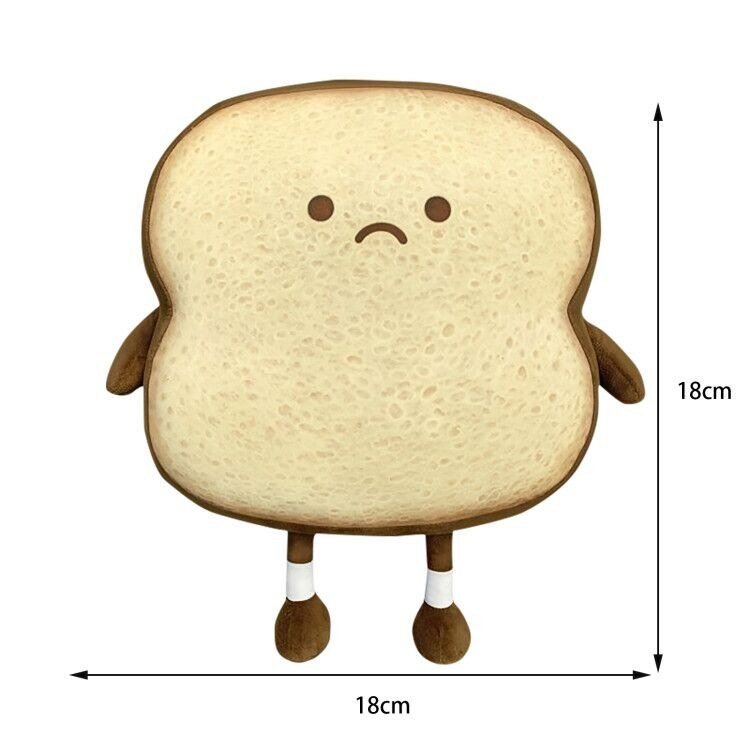Smiling Toast Slice Plush Pillow, Soft and Comfortable - Soft Plush Toys - Scribble Snacks