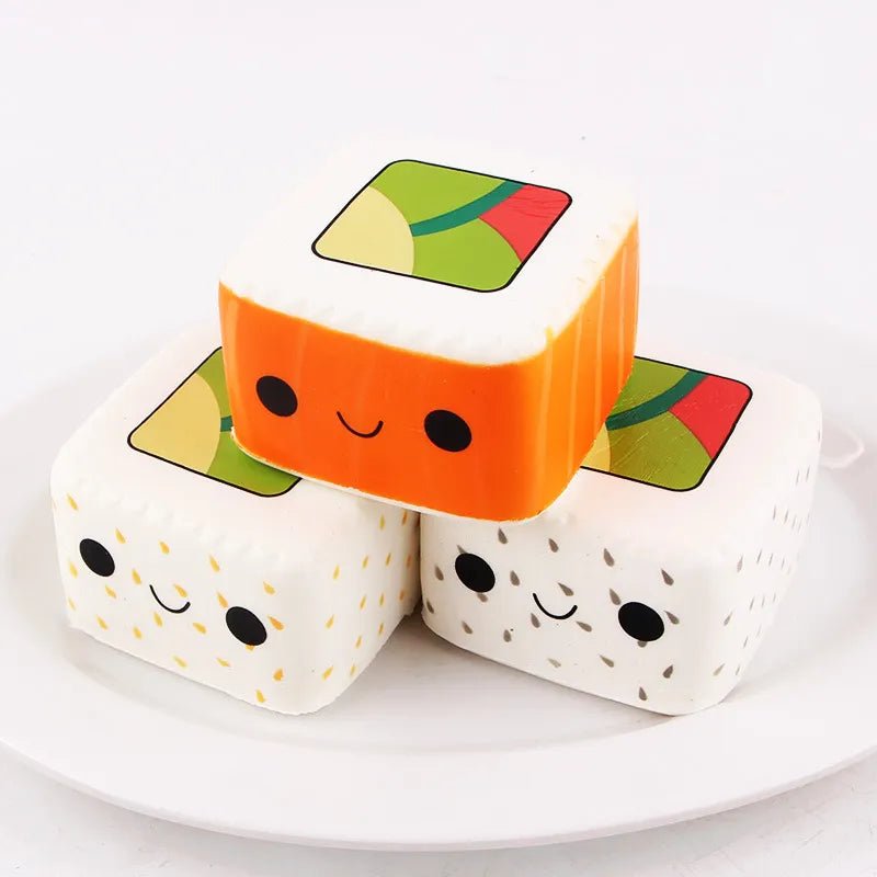 Squishy Square Sushi Stress Toy - Soft Plush Toys - Scribble Snacks