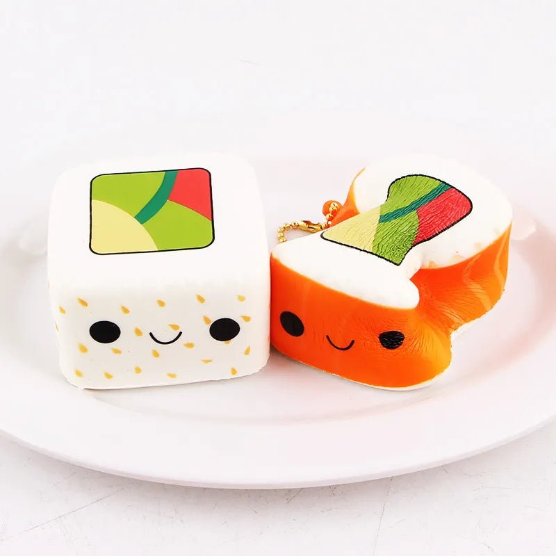 Squishy Square Sushi Stress Toy - Soft Plush Toys - Scribble Snacks