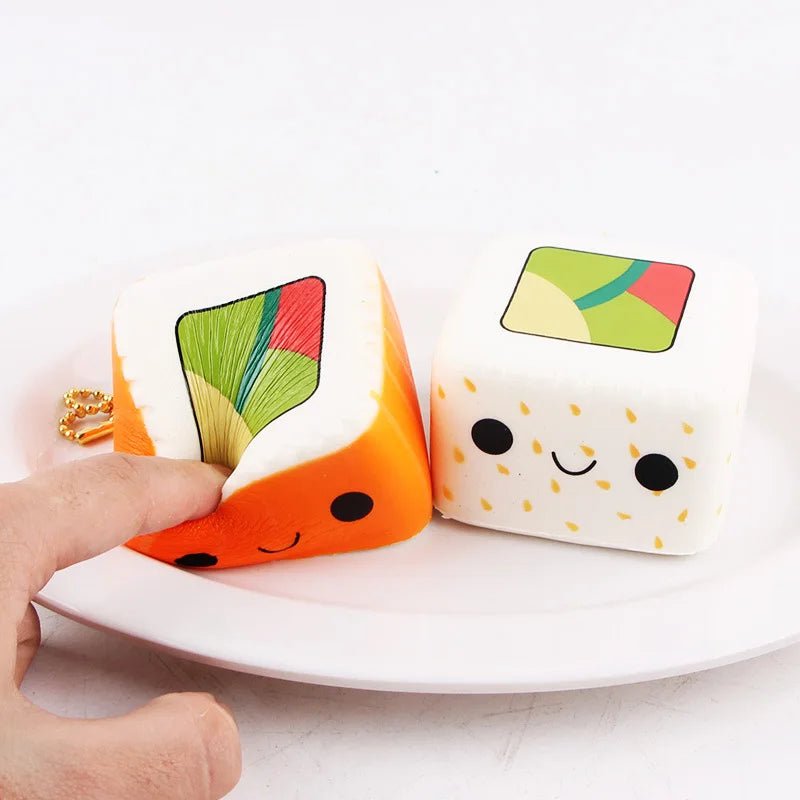 Squishy Square Sushi Stress Toy - Soft Plush Toys - Scribble Snacks