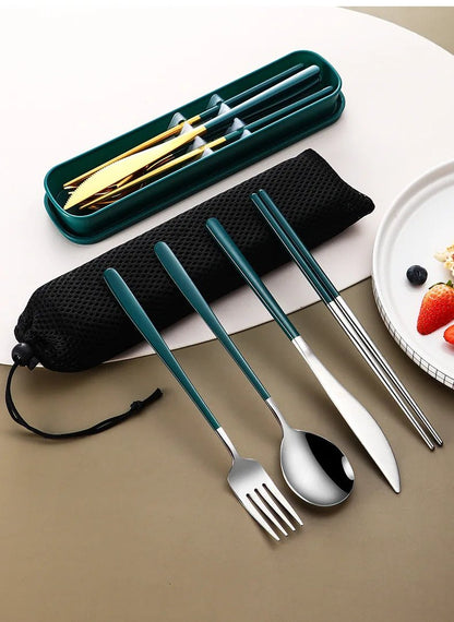 Stainless Steel Portable Cutlery Set - Cutlery Set - Scribble Snacks