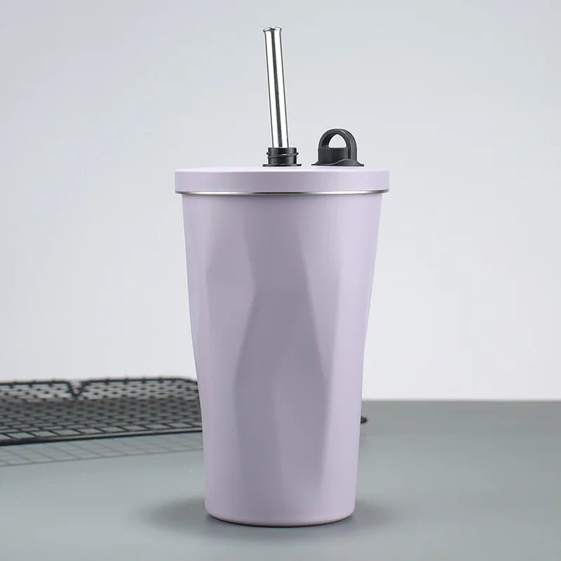Stainless Steel Straw Thermos - Water Bottles - Scribble Snacks