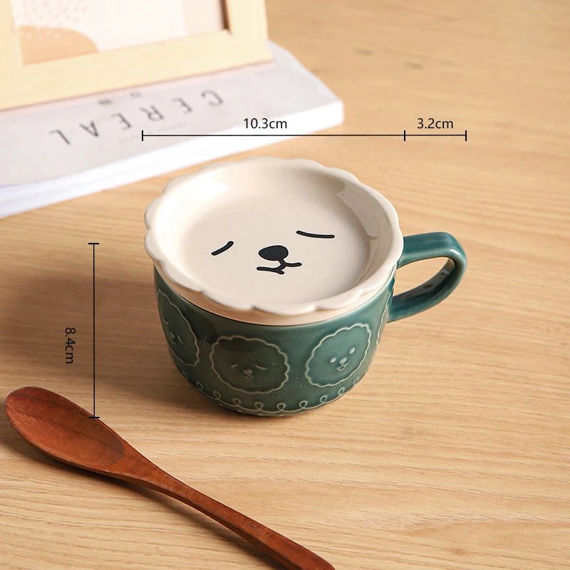 Strawberry Breakfast Cat Ceramic Mug - Mugs - Scribble Snacks