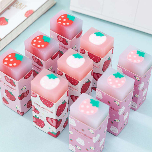 Strawberry Bunny Soft Eraser - Erasers - Scribble Snacks