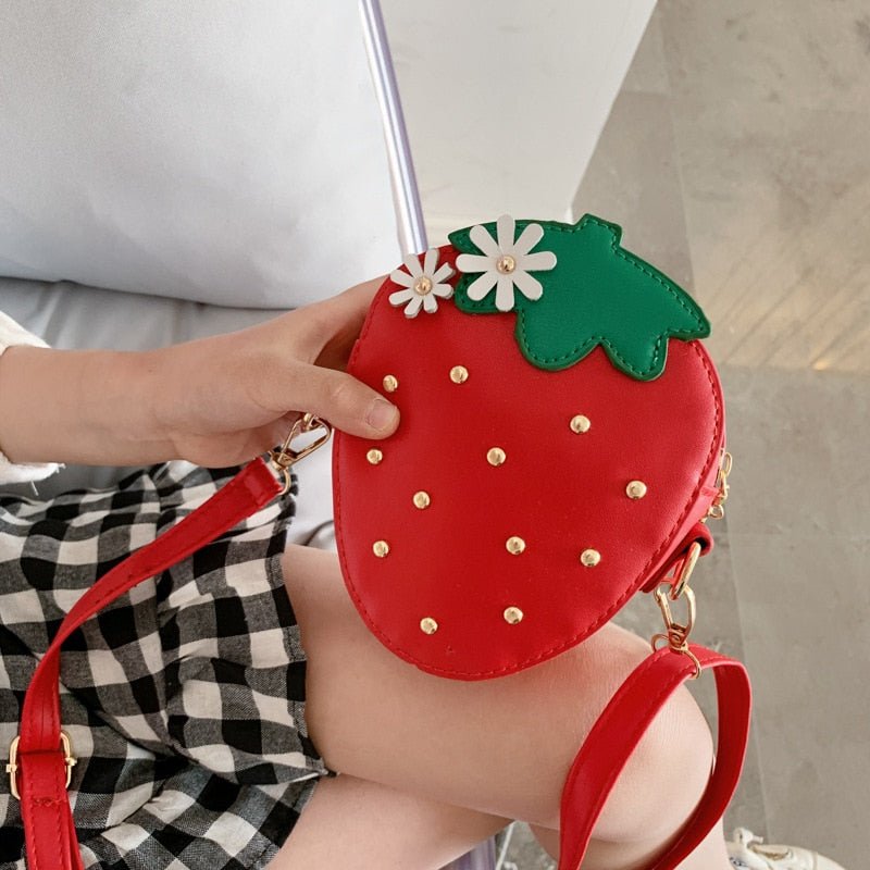 Strawberry Crossbody Bag for Girls Mini Coin Purse - Bags & Backpacks - Scribble Snacks
