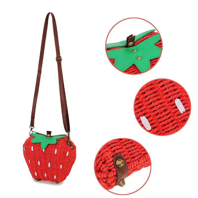 Strawberry Crossbody Bag: Summer Beach Purse - Bags & Backpacks - Scribble Snacks