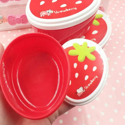 Strawberry Kids Lunch Box Set - Lunch Box - Scribble Snacks