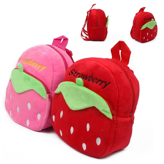 Strawberry Plush Mini Backpack for Kids - Bags & Backpacks - Scribble Snacks