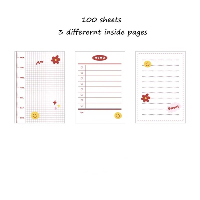 Strawberry Reminders - 100 Sheets of Fruit Themed Memo Notepads - Sticky Notes / Memo Pads - Scribble Snacks