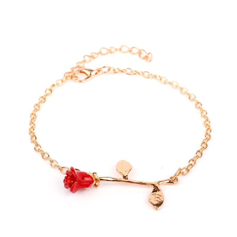 Strawberry Rose Crystal Charm Bracelet - Keychains - Scribble Snacks