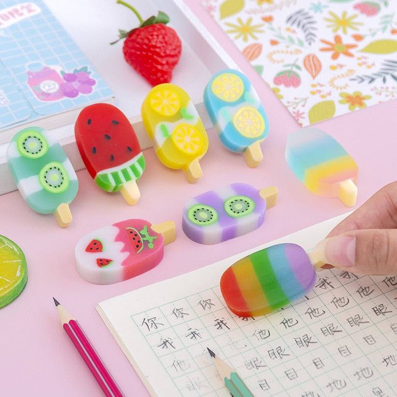 Summer Ice Cream - 4 Piece Eraser Set - Erasers - Scribble Snacks