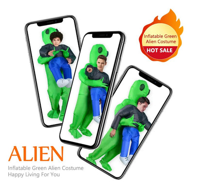 Sumo Alien Dinosaur Costume Set - Inflatable Costume - Scribble Snacks