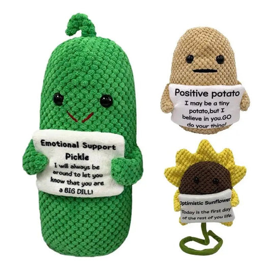 Sunflower Potato Cucumber Knit Doll - Soft Plush Toys - Scribble Snacks