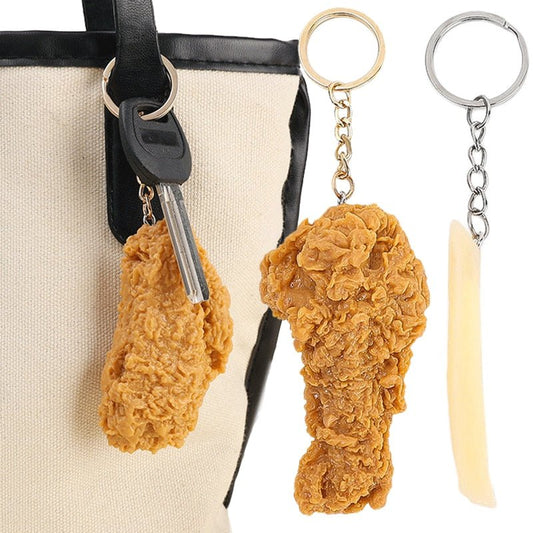Super-Fry Fried Chicken Keychain - Chicken, Nuggets and Fries Chips Pendants - Keychains - Scribble Snacks