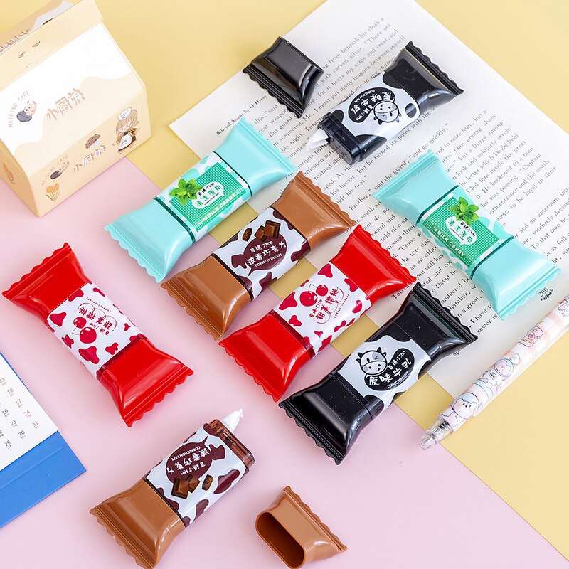Sweet Tooth - Cartoon Candy Shaped Correction Tapes - 2 Pieces - Correction Tape/Liquid - Scribble Snacks
