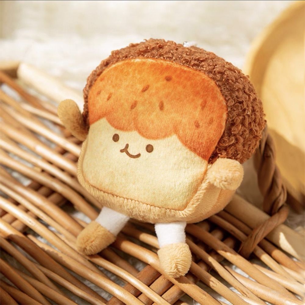 Toast Bread Plush Key Chain and Brooch Pendant - Keychains - Scribble Snacks