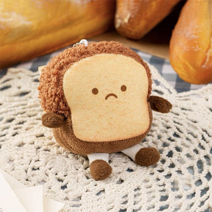 Toast Bread Plush Key Chain and Brooch Pendant - Keychains - Scribble Snacks