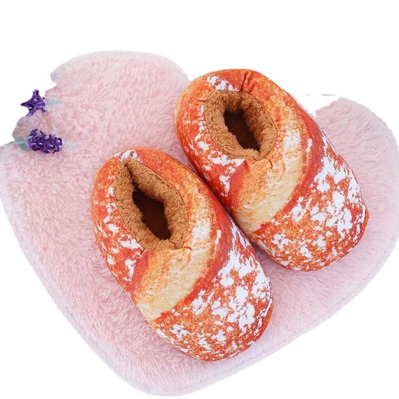 Toast Bread Winter Cotton Slippers for Adults - Shoes & Slippers - Scribble Snacks