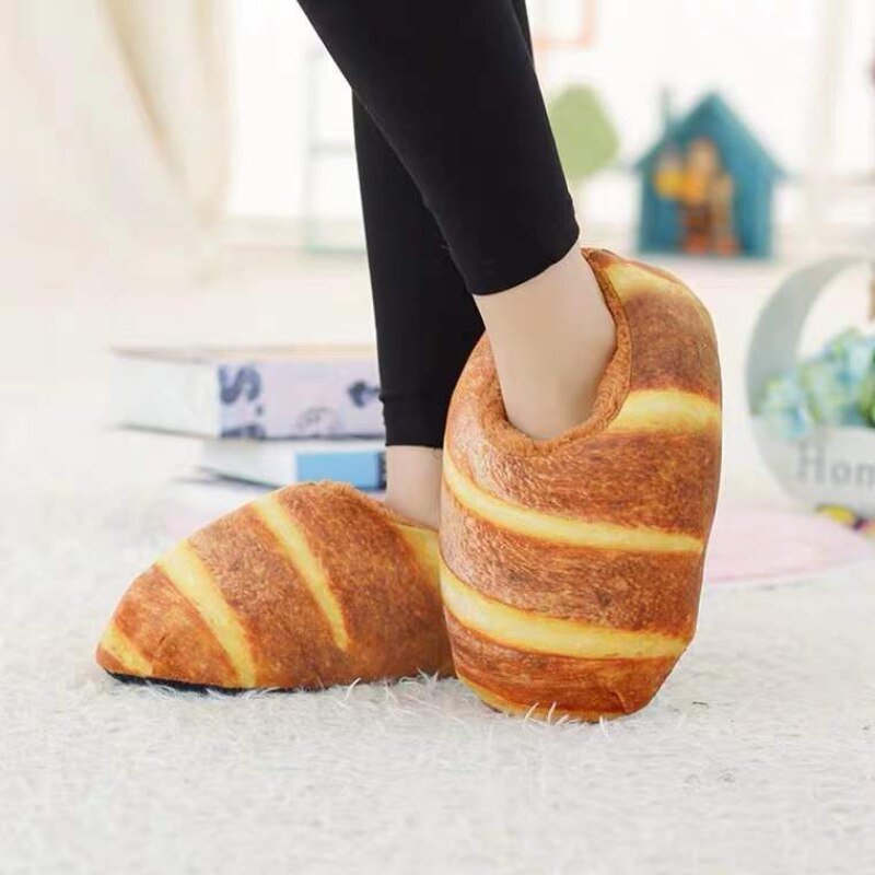 Toast Bread Winter Cotton Slippers for Adults - Shoes & Slippers - Scribble Snacks