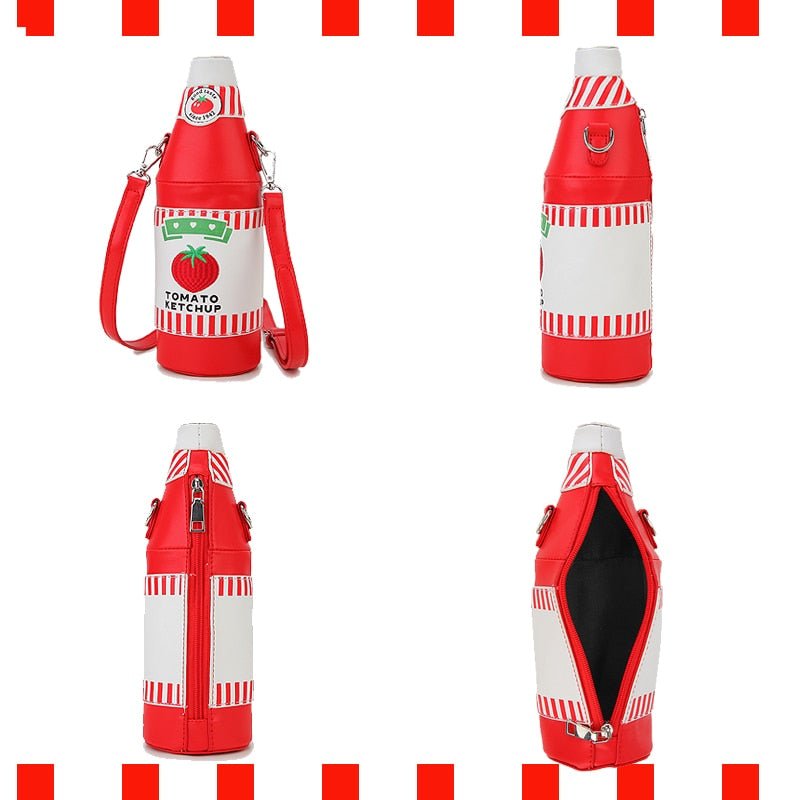 Tomato Ketchup Bottle Crossbody Bag: Women's Shoulder Purse - Bags & Backpacks - Scribble Snacks