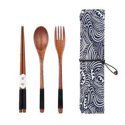Travel-Friendly Wooden Cutlery Set - Cutlery Set - Scribble Snacks