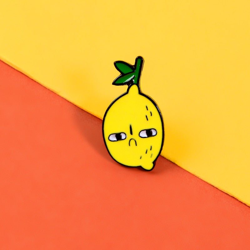 Unhappy Lemon Alloy Brooch Pin for Clothing and Bags - Clothing Pin - Scribble Snacks