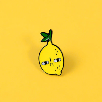 Unhappy Lemon Alloy Brooch Pin for Clothing and Bags - Clothing Pin - Scribble Snacks