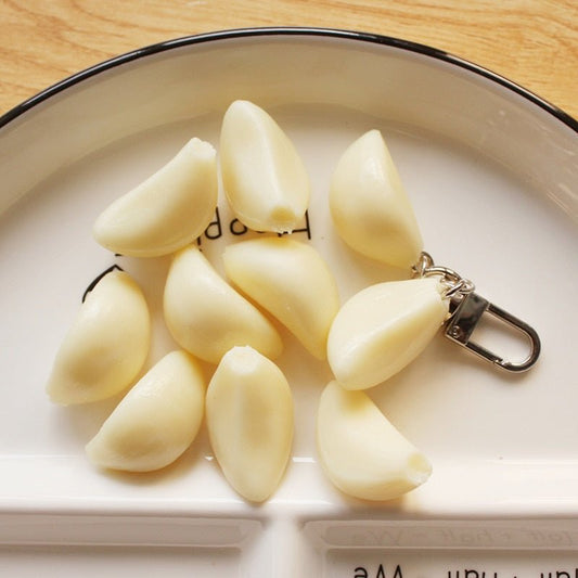 Unique Garlic and Vegetables Pendant Keychain - Original Design for Student Couples and Bag Charms - Keychains - Scribble Snacks