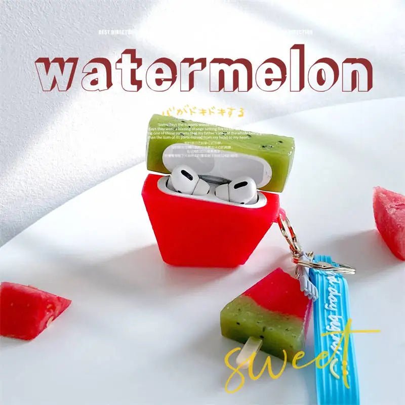 Watermelon Ice Cream AirPods 1/2/Pro Silicone Case - Airpods Cases - Scribble Snacks