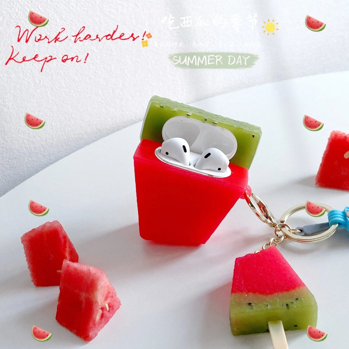 Watermelon Ice Cream AirPods 1/2/Pro Silicone Case - Airpods Cases - Scribble Snacks