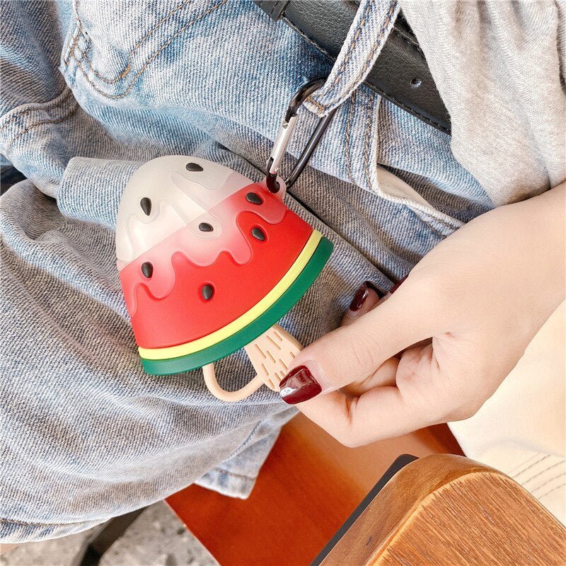 Watermelon Ice Cream Silicone Case for AirPods 1, 2, Pro - Airpods Cases - Scribble Snacks