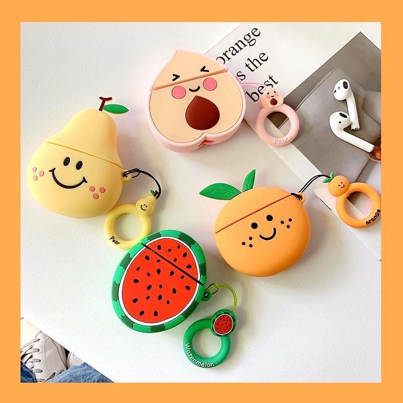 Watermelon Orange Pear Peach AirPods 1/2 Silicone Case - Airpods Cases - Scribble Snacks