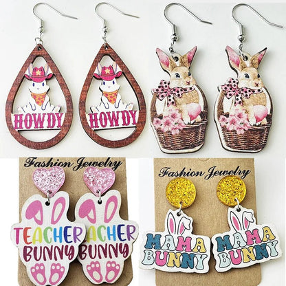 Western Bunny Easter Earrings - Easter - Scribble Snacks
