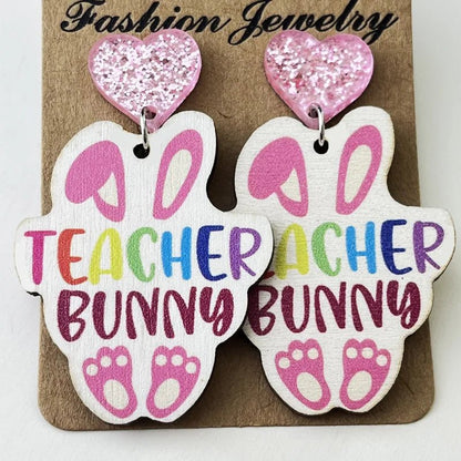 Western Bunny Easter Earrings - Easter - Scribble Snacks